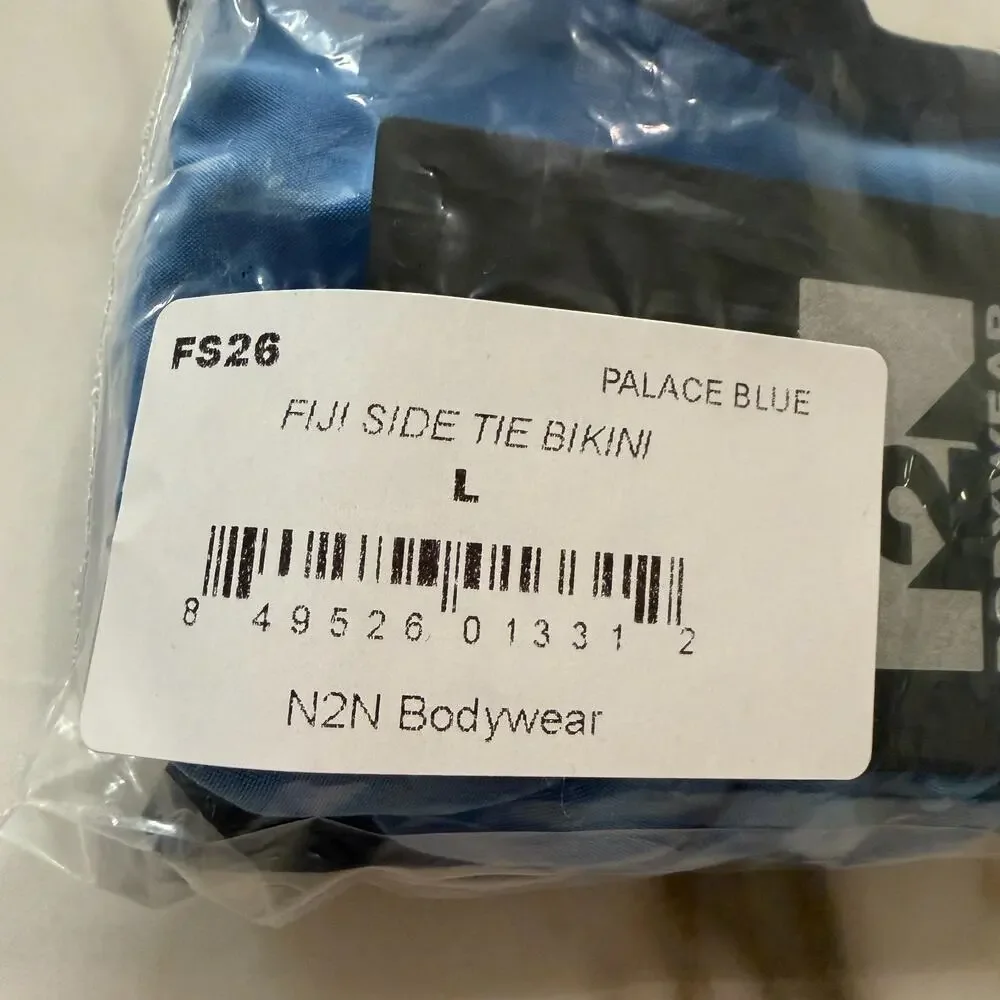 NEW N2N Bodywear Mens Fiji Side Tie Bikini Color Blue Size Large